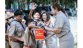 กิจกรรมค่ายลูกเสือเนตรนารีและจิตอาสา-โรงเรียนดรุณากาญจนบุรี